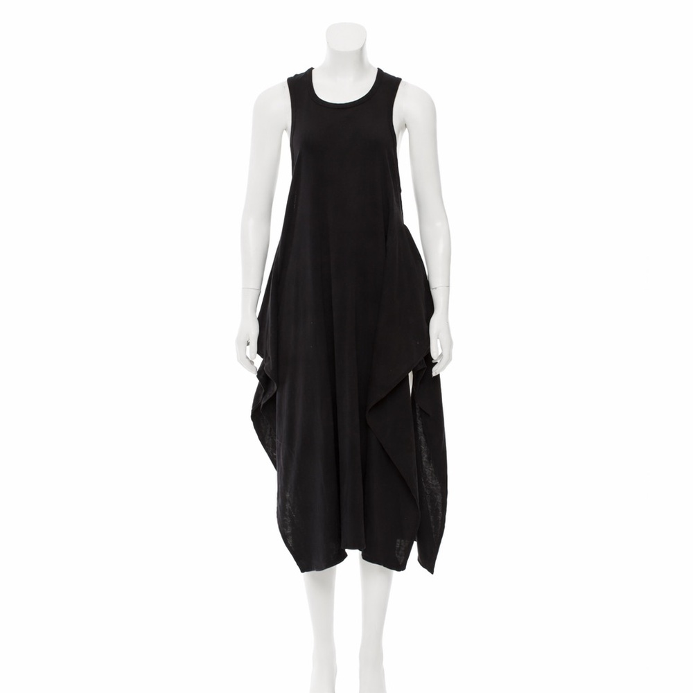 STELLA McCARTNEY Black Sleeveless Longline Draped Tunic Dress Top Size M - Picture 2 of 8